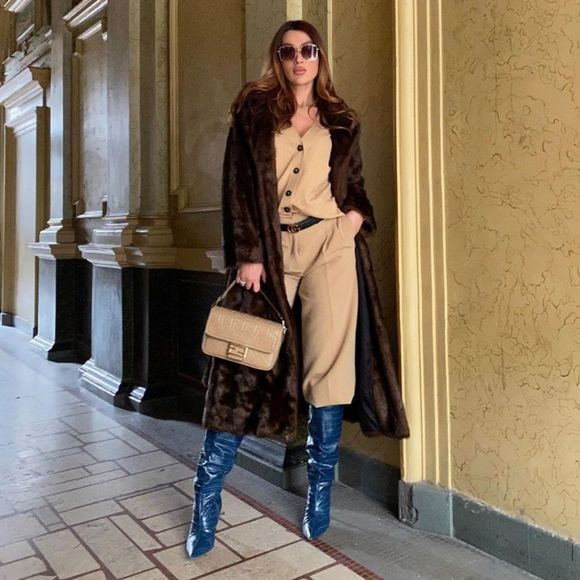 NWT RARE LONG FAUX FUR COAT ZARA CHOCOLATE BROWN - Picture 9 of 12